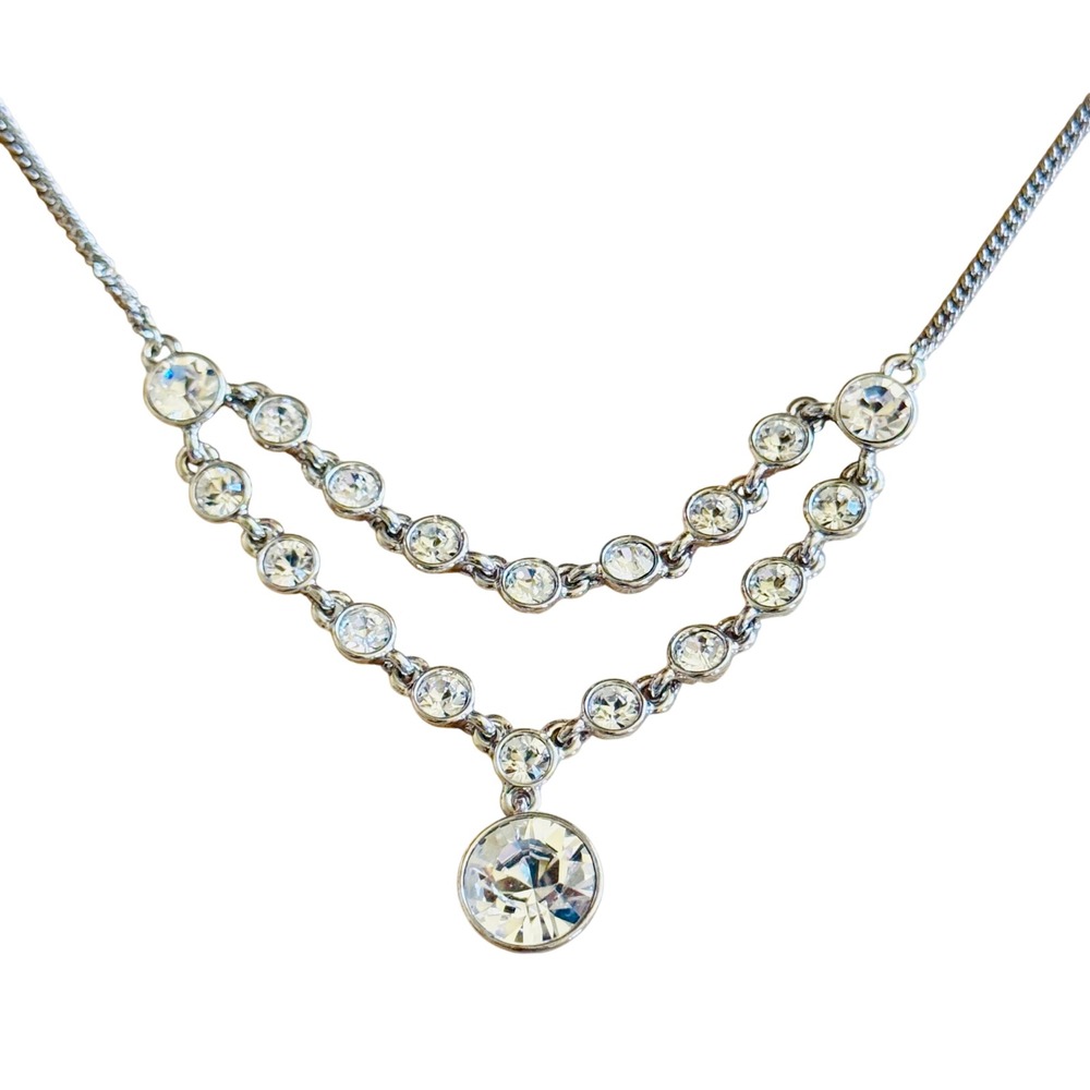 Givenchy Necklace‎ Bridal Chic Flex Crystal Rhinestone Jeweled Original 18"